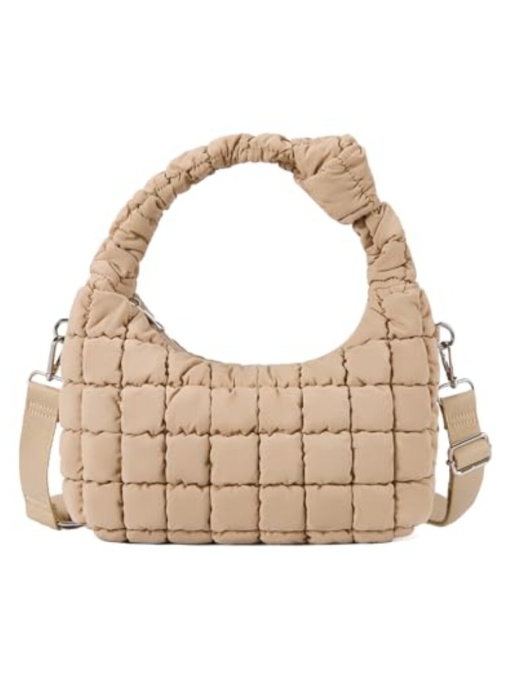 Women's Puffer Crossbody Bag Lightweight Quilted Nylon Shoulder Tote with